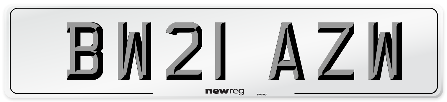 BW21 AZW Number Plate from New Reg